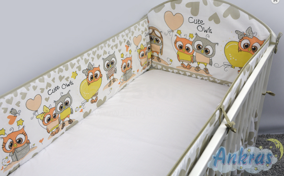 ANKRAS Sowy Beige Bed bumper 360 cm