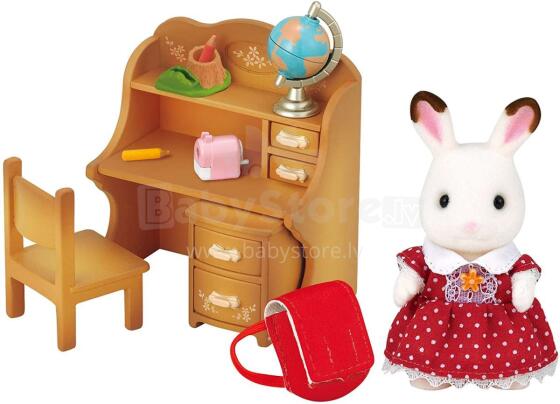 Sylvanian Chocolate Rabbit Sister Freya Desk Set Art. 5016