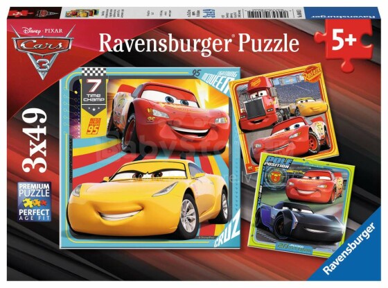 „Ravensburger Puzzle Art.08015“ automobiliai 3x49gb.