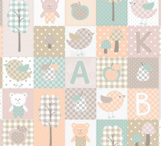 Mežroze Alphabet Art.54919 Pink Комплект детского постельного белья сатин из 3х частей 105x150