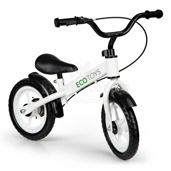 Eco Toys Balance Bike Art.N2004-1 White   Bērnu skrējritenis ar metālisko rāmi  un bremzēm