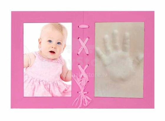 Art for Baby Art.55702 Hand and Foot Print Pink  Frame with memory prints