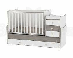 Lorelli&Bertoni Maxi Plus WHITE&COFFEE  Детская кровать-трансформер, белый/фиолетовый