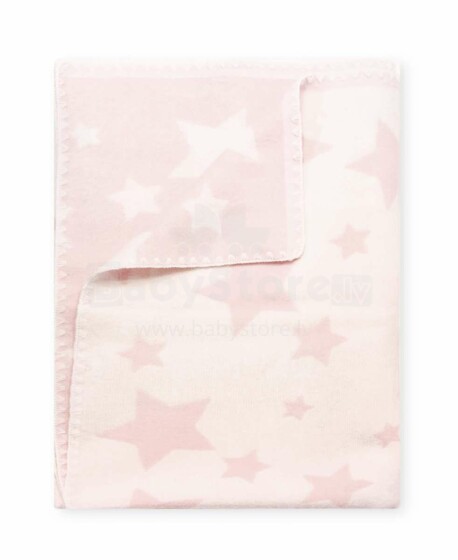 Vaikiškos antklodės medvilnės žvaigždės Art.56950 Rožinė natūralios medvilnės antklodė (antklodė) / pledas vaikams 100x140cm, (B kokybės kategorija)