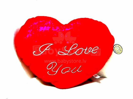 S1020 „Sandy Soft“ žaislų širdis su užrašu „Myliu tave“ 38 cm