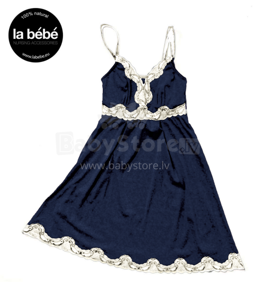 La Bebe™ Nursing Cotton Art.57966 Blue/Milk Mama Grūtnieču/barošanas naktskrekls