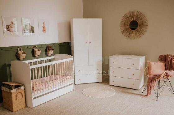 Klups Karolina II White baby cot 120x60 cm
