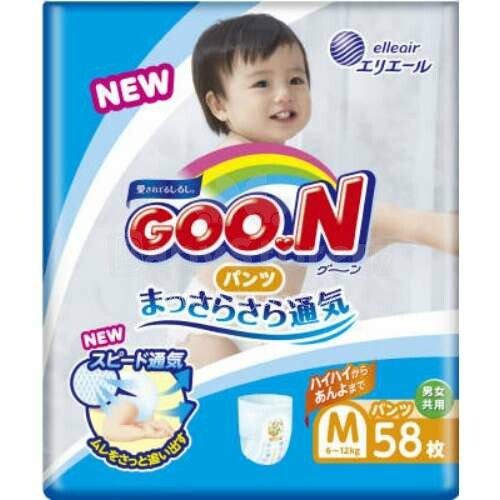 Goo.N  Art.61359  Трусики M 58 шт. для новорожденных - экологические трусики (от 6 до 12 кг)