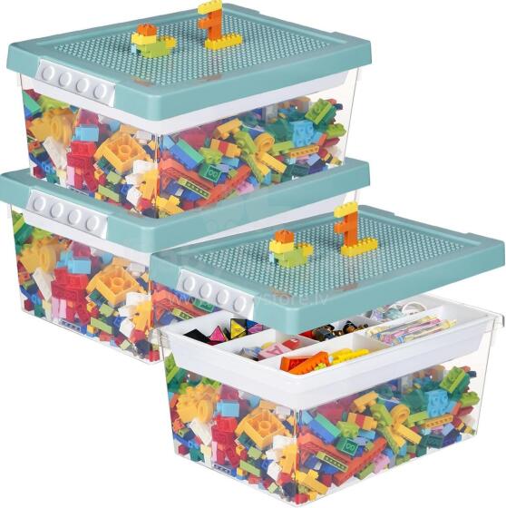 Storage Box for Lego Bricks Art.61632 Creative storage box with built-in stand, 3 pcs.