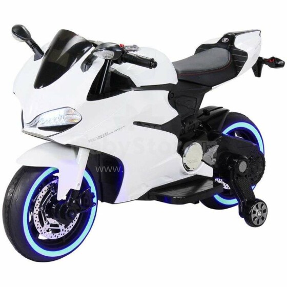 TO-MA elektrinis vaikiškas motociklas 12V / 7Ah, SX1628-S baltas