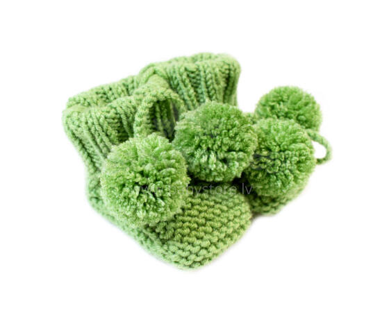 La bebe™ Hand Made Booties Art.63904 Green Baby socks