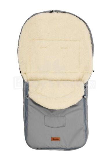 Sensillo Classic Romper Bag Art.824 Light Grey /Wool Bērnu ziemas ratu guļammaiss ar aitas vilnas oderi