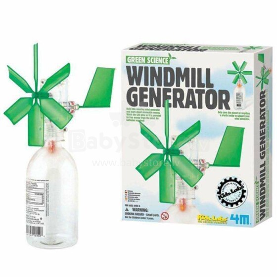 „4M Green Science“ vėjo malūnas Art.00-03267 Nustatykite vėjo generatorių