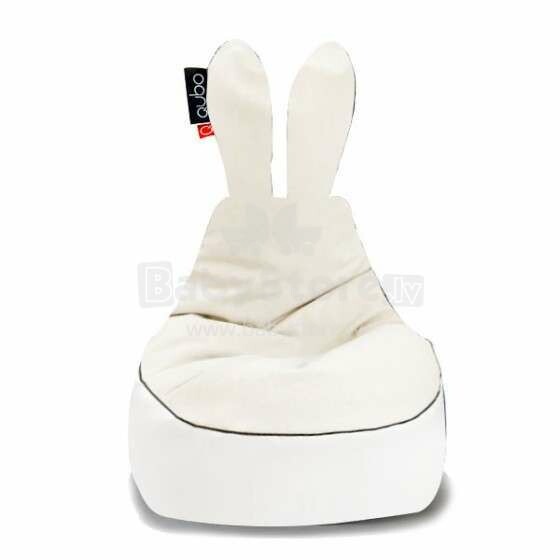 „Qubo Baby Rabbit Eco Leather Art.67024 Pearl White“ sėdmaišis, pūstukai, minkšti pupelių krepšiai, sėdmaišiai