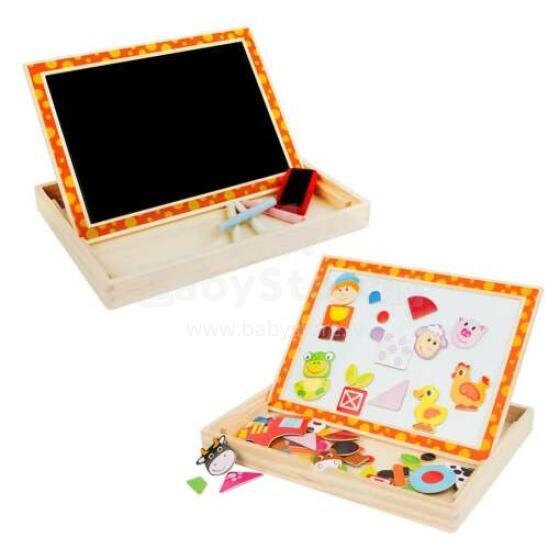 Colorbaby Toys Wooden Magnetic Board Art.43897 Koka tāfele magnetiskā, divpusēja