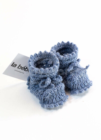 La Bebe™ Lambswool Hand Made Booties Art.68789  Натуральные пинетки/носочки для новорожденного из натуральной шерсти