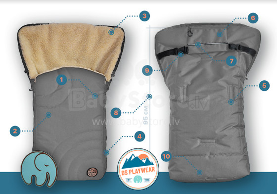 Dobrij Son Art.11-01 DS Grey PlayWear Baby Sleeping Bag