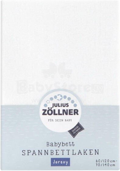 Julius Zollner Jersey Weiss Art.8320113100  простынь на резиночке 60x120/70x140 cм
