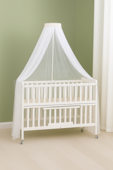 La Bebe™ Canopy Universal Art.165834 White Universal Canopy / Mosquito Net for Baby Cot or Cradle