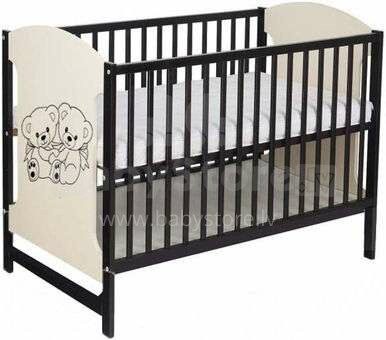 BoboBaby Miki Bears Art.22940 Cream/Venge 104  деткая кроватка для малышей  120х60см (без ящика)