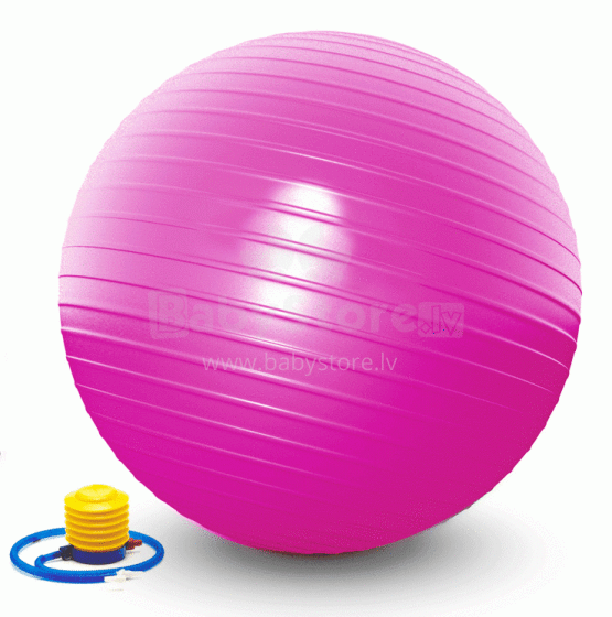„Frogeez ™“ gimnastikos fitballas. Art. L20075 „Pink Fitness“, joga, sporto salės kamuolys, 65 cm