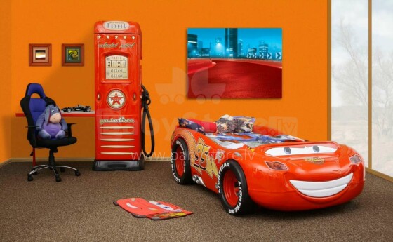 Plastiko McQueen ABS Art.74275 Ergonomiška vaikų lova - automobilis su čiužiniu 180x90 cm