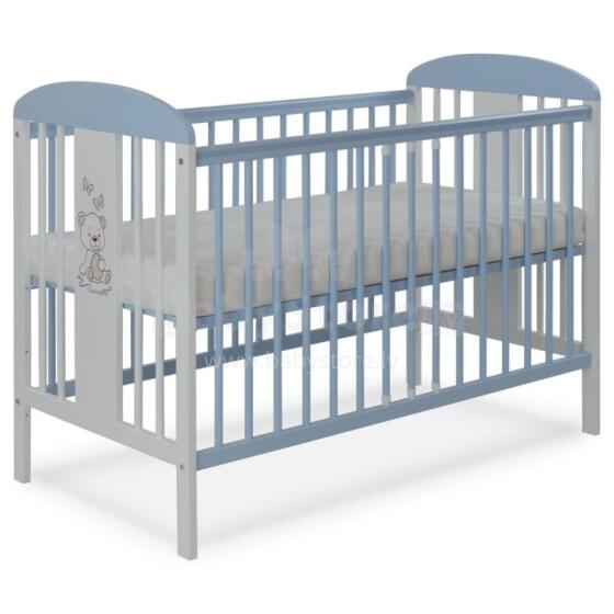 La Bebe™ Kids Wood Cot  Tomi 20 Art.74462 Blue Bērnu kokā gultiņa 120x60cm