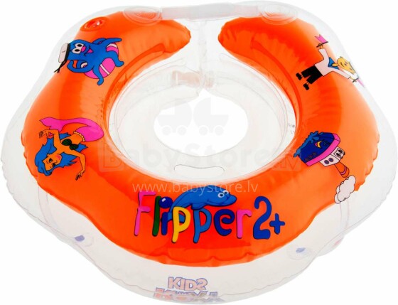 Flipper Art.FL002 Plaukimo žiedas kūdikiams (pripučiamas žiedas plaukimui aplink kaklą) 24-48m (apkrova iki 25kg).
