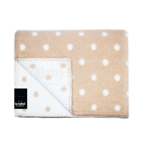La bebe™ Lambswool 70х100 Art.76387 Beige dots Baby blanket (New Zealand wool), 70х100 cm