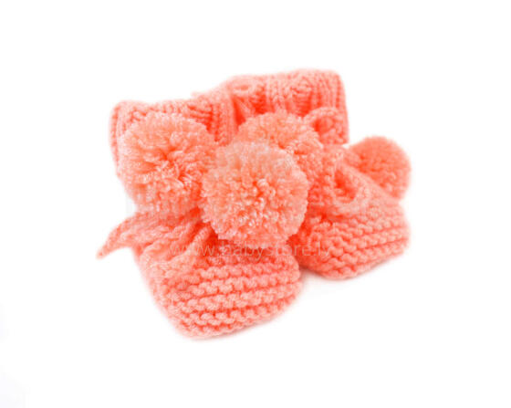 La bebe™ Hand Made Booties Art.76433 Coral Baby socks