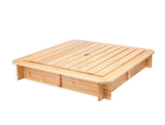 Folkland Art.77200 Sandbox with cover made of natural pine wood 120cmx120cmx20cm