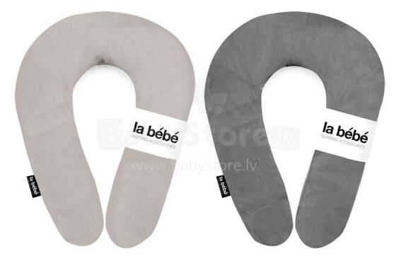 La Bebe™ Snug Linen Nursing Maternity Pillow Art.78259 Dark Grey, 20x70 cm