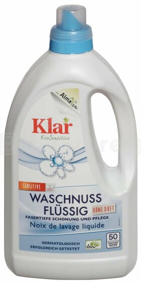 Klar Organic Art.6603001 жидкое средство для стирки с экстрактом мыльного ореха, 1.5 л