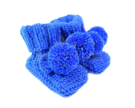 La bebe™ Hand Made Booties Art.78930 Navy newborn socks