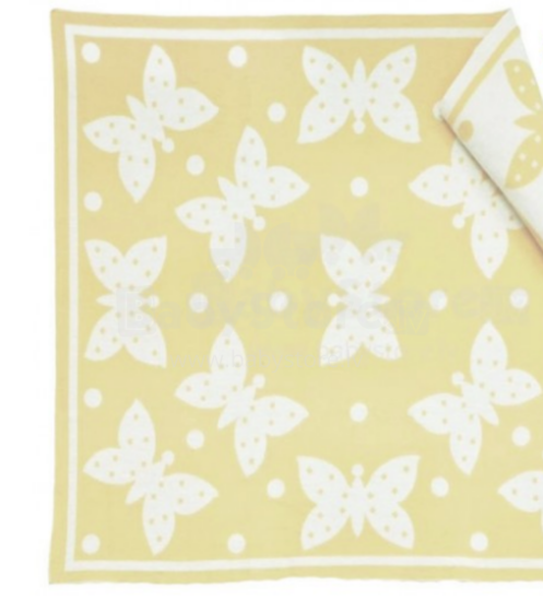 Cotton Eco blanket Art.0769 Yellow  Cotton Chenille 140x90cm