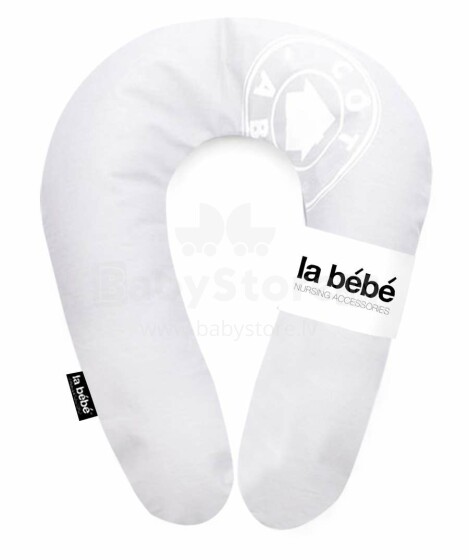 La Bebe™ Snug Cotton Nursing Maternity Pillow Art.80934 Light grey Stamp Pakaviņš (pakavs) mazuļa barošana, gulēšanai, pakaviņš grūtniecēm 20*70cm