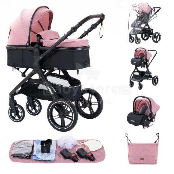 Kids Buggy 3 in 1 Art.X1 Pink  Stoller 3 in1