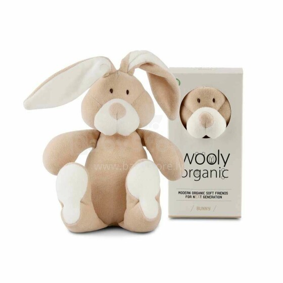 „Wooly Organic Bunny Art.00202 Premium“ - „Eco Cotton“ minkštas žaislų zuikutis, (100% natūralus)