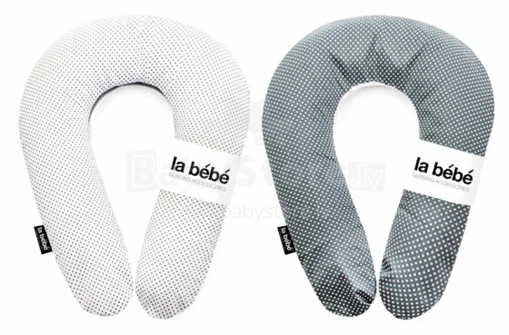 La Bebe™ Snug Cotton Nursing Maternity Pillow Art.8214 Pearl Dark Grey Satin Подковка для сна, кормления малыша 20x70 cm