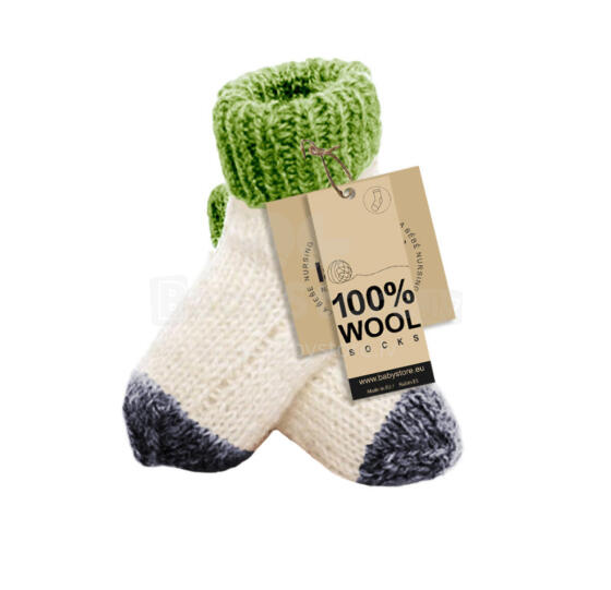 La Bebe™ Lambswool Natural Eco Socks Art.83993 Green Baby Socks