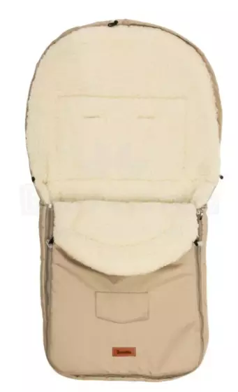 Sensillo Classic Romper Bag Art.84667 Cappuccino/Wool Bērnu ziemas ratu guļammaiss ar aitas vilnas oderi
