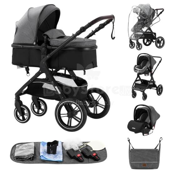 Kids Buggy 3 in 1 Art.X1 Grey  Stroller 3 in 1