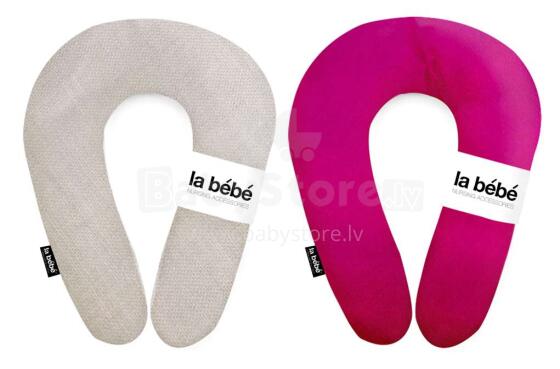 La Bebe™ Snug Cotton Nursing Maternity Pillow Art.85184 Oatmeal/Rasberry Maternity, 20x70 cm