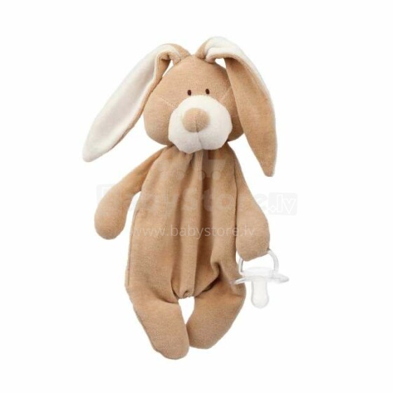 „Wooly Organic Bunny Art.00206 Premium“ - minkštos ekologiškos medvilnės žaislų miegmaišis su čiulptuko laikikliu (100% natūralus)