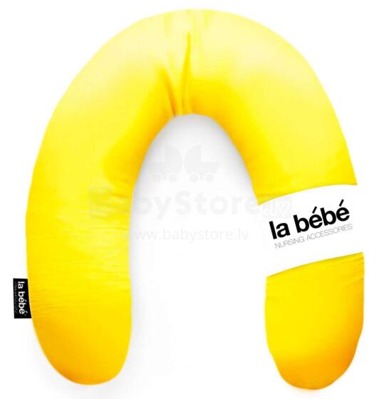 La Bebe™ Rich  Maternity Pillow Art.85706 Yellow 100% Natural Linen, 30x104 cm