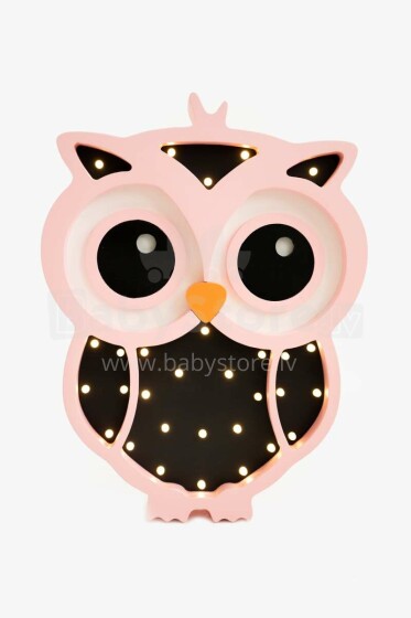 HappyMoon Owl Art.85956 Pink Brown Nakts-lampa