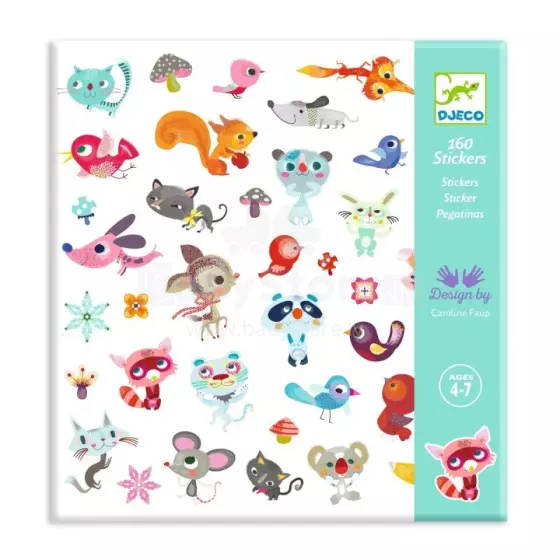 Djeco 160 uzlīmes Little Friends Art.DJ08842