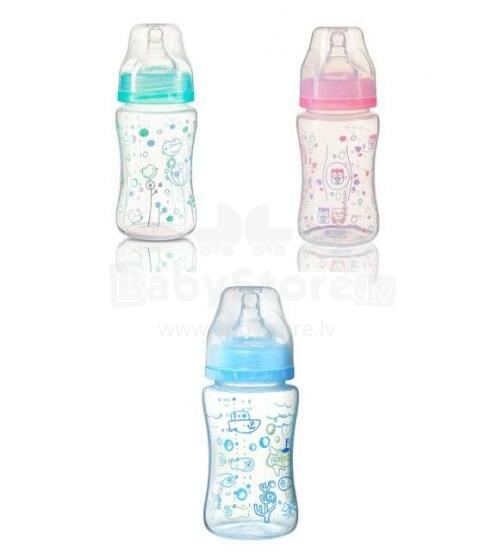 BabyOno Art.403 Wide mouth anti-colic bottle, 240 ml