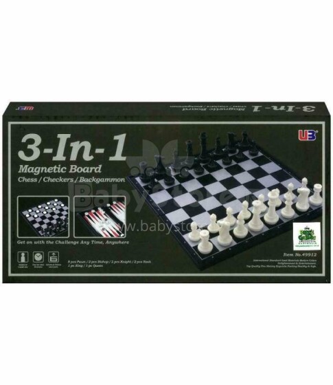 TLC Baby  Magnetic Board Art.B10A1 Magnētiskā ceļojuma galda spēle šahs 3 in 1