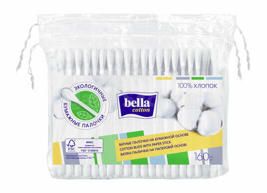 Bella Cotton Ватные палочки 160 шт.